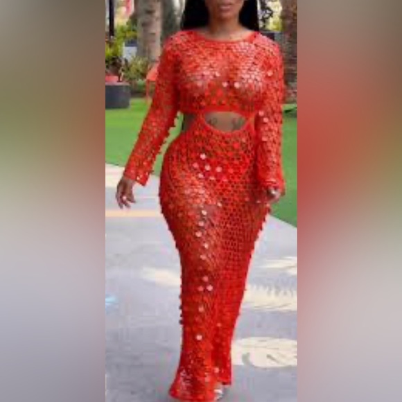 Orange long dress - Picture 1 of 1